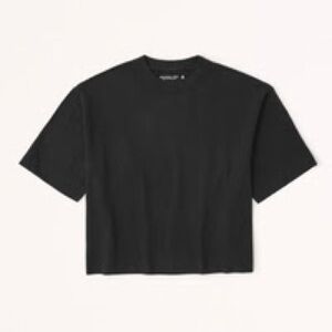 Abercrombie & Fitch Essential Short-Sleeve Wedge Tee, Black, Medium